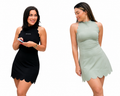 Scallop Dress – Onyx / Olive