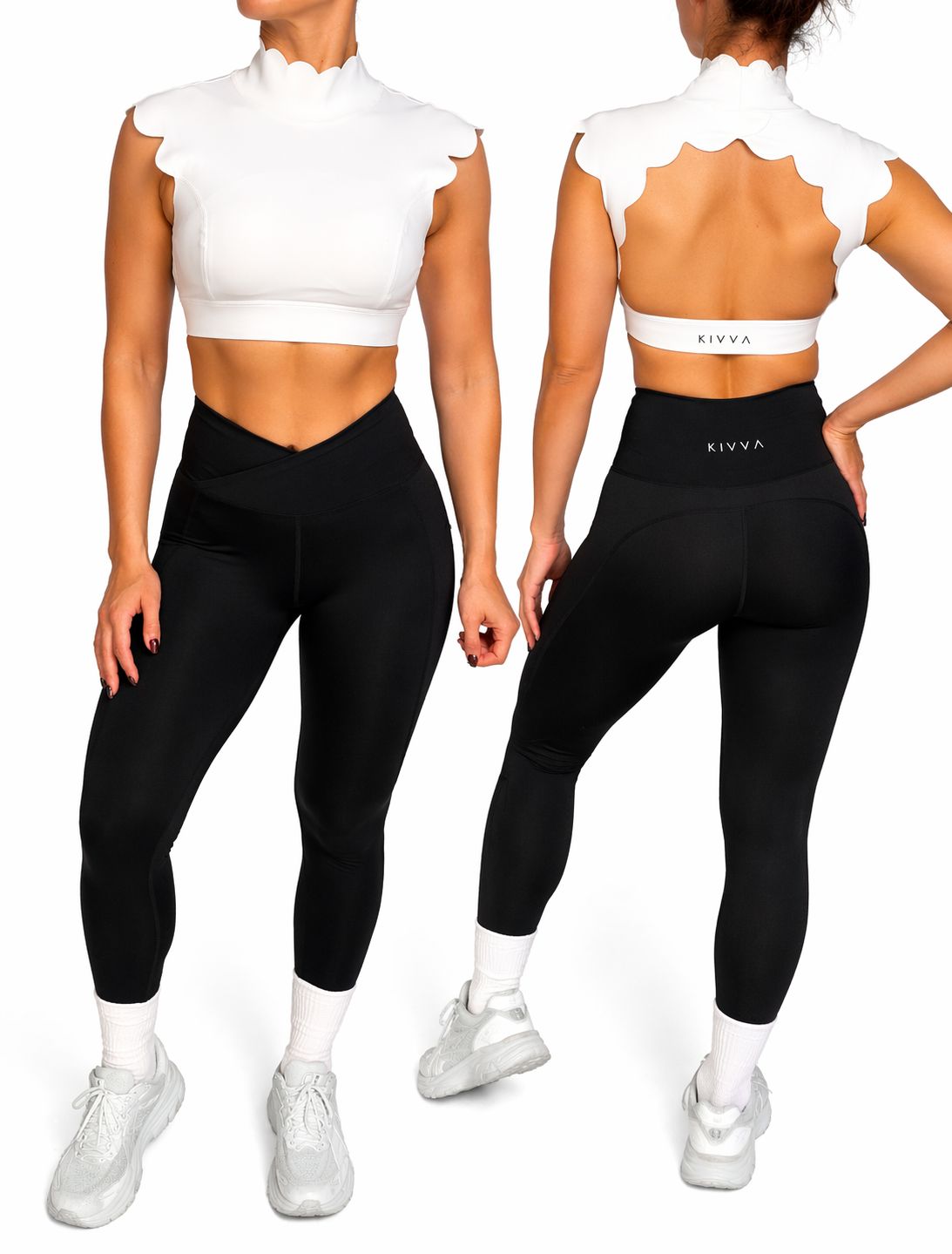 Noir Scallop Set – Onyx / White